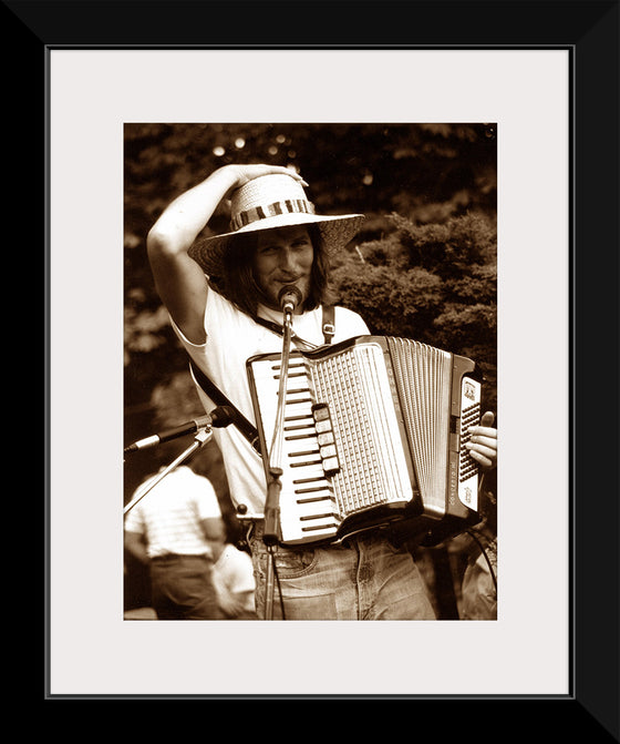 "Smiling Musician with Accordion"