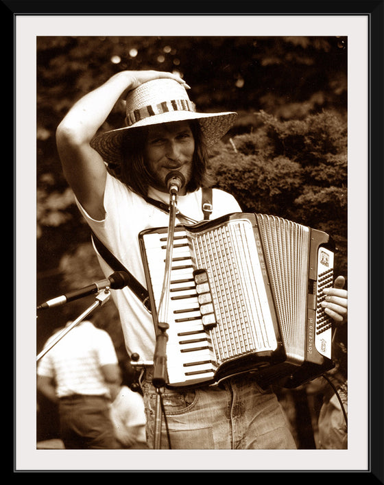 "Smiling Musician with Accordion"