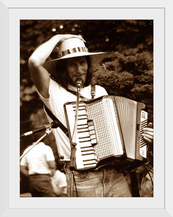 "Smiling Musician with Accordion"