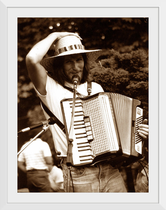 "Smiling Musician with Accordion"