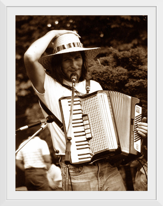 "Smiling Musician with Accordion"