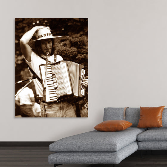 "Smiling Musician with Accordion"