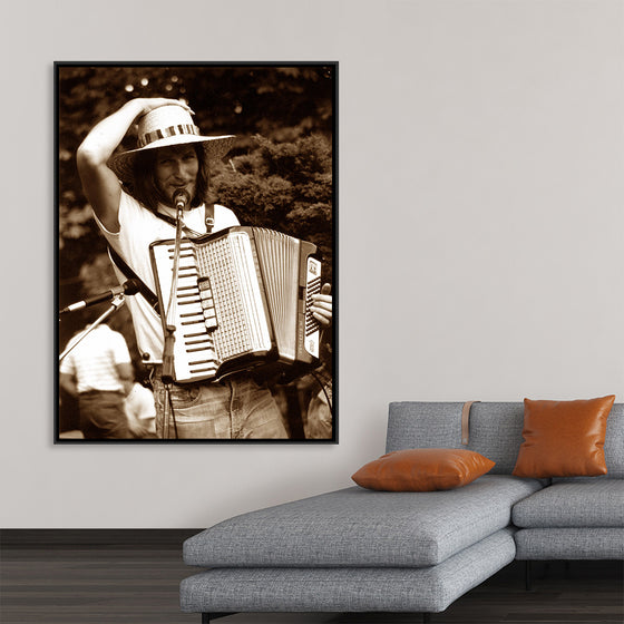 "Smiling Musician with Accordion"