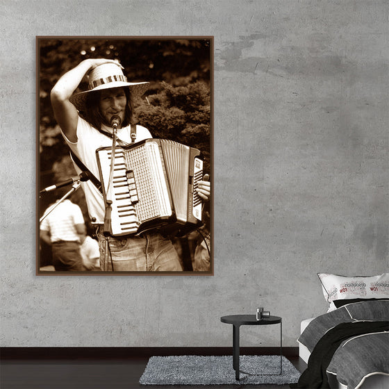 "Smiling Musician with Accordion"