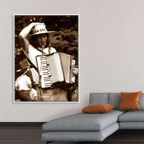 "Smiling Musician with Accordion"