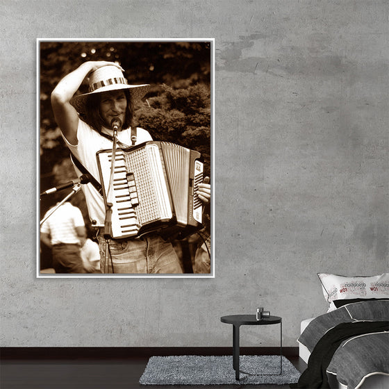 "Smiling Musician with Accordion"