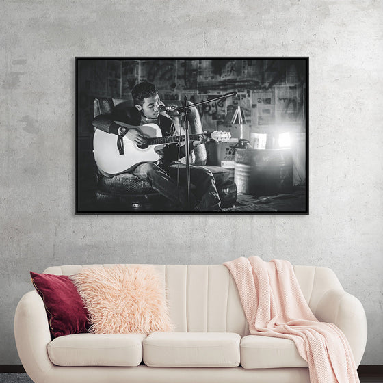 "Man in Studio with Guitar"