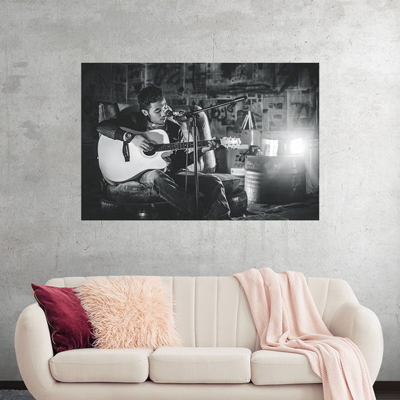 "Man in Studio with Guitar"