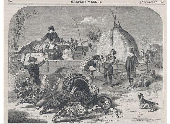 "Thanksgiving Day - Ways and Means (Harper's Weekly, Vol. II)", Winslow Homer