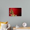 "Christmas Tree, Red Background"