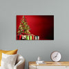 "Christmas Tree, Red Background"