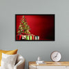 "Christmas Tree, Red Background"