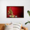 "Christmas Tree, Red Background"