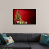 "Christmas Tree, Red Background"