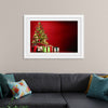 "Christmas Tree, Red Background"