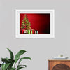 "Christmas Tree, Red Background"