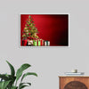 "Christmas Tree, Red Background"