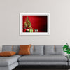 "Christmas Tree, Red Background"