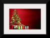 "Christmas Tree, Red Background"