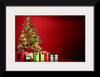 "Christmas Tree, Red Background"