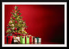 "Christmas Tree, Red Background"