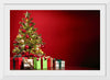 "Christmas Tree, Red Background"