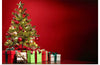 "Christmas Tree, Red Background"