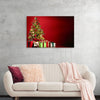 "Christmas Tree, Red Background"