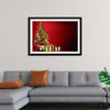 "Christmas Tree, Red Background"