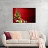 "Christmas Tree, Red Background"