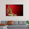 "Christmas Tree, Red Background"