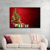 "Christmas Tree, Red Background"