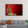 "Christmas Tree, Red Background"