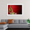 "Christmas Tree, Red Background"