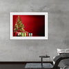 "Christmas Tree, Red Background"