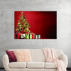 "Christmas Tree, Red Background"