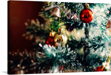  This captivating print features a close-up of a Christmas tree adorned with vibrant red and gold ornaments. The rich colors and intricate details evoke a sense of holiday magic, making it an ideal addition to your festive decor. Hang it in your living room or office to infuse the space with warmth and cheer during the holiday season.