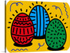 Step into the vibrant world of “Lithuanian Easter Eggs” with this exquisite print. The artwork captures three intricately designed eggs, each adorned with traditional patterns and bold colors, symbolizing rebirth and renewal. Set against a radiant yellow background, these eggs cast a warm glow that invites viewers into a festive atmosphere. 