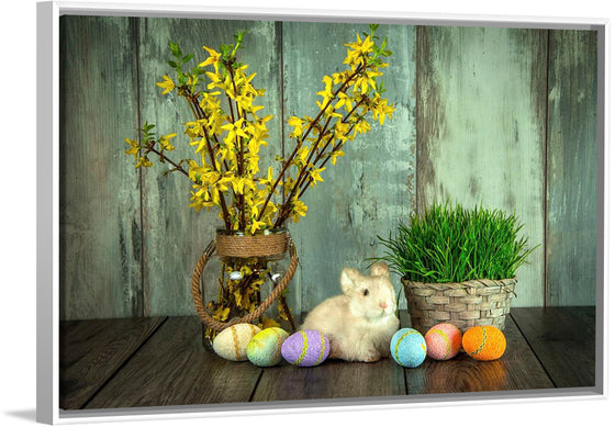 "Bunny, Eggs and Flowers"