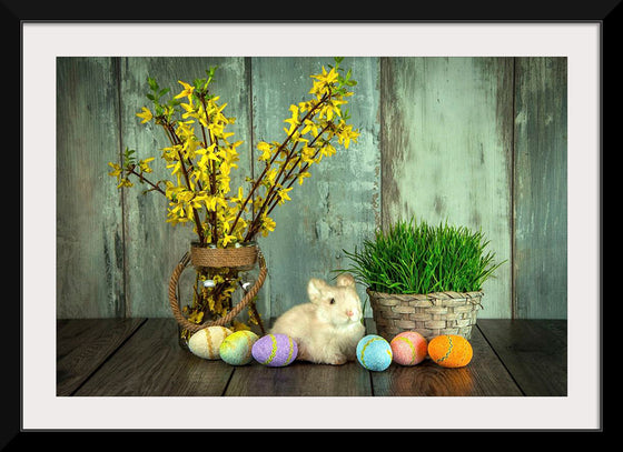 "Bunny, Eggs and Flowers"