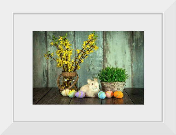 "Bunny, Eggs and Flowers"