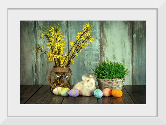 "Bunny, Eggs and Flowers"