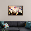 "Silhouettes of People Holding the Flag of USA"