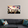 "Silhouettes of People Holding the Flag of USA"