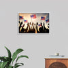 "Silhouettes of People Holding the Flag of USA"