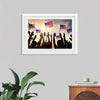 "Silhouettes of People Holding the Flag of USA"