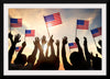 "Silhouettes of People Holding the Flag of USA"