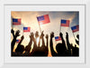 "Silhouettes of People Holding the Flag of USA"