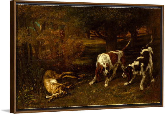 "Hunting Dogs with Dead Hare", Gustave Courbet