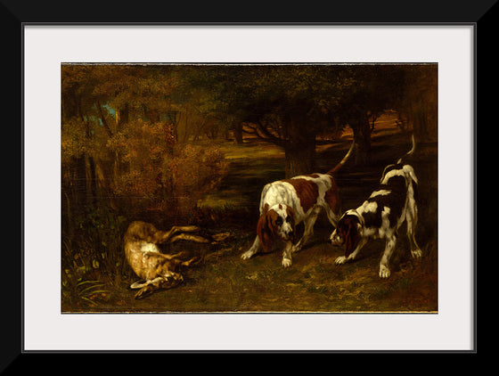 "Hunting Dogs with Dead Hare", Gustave Courbet